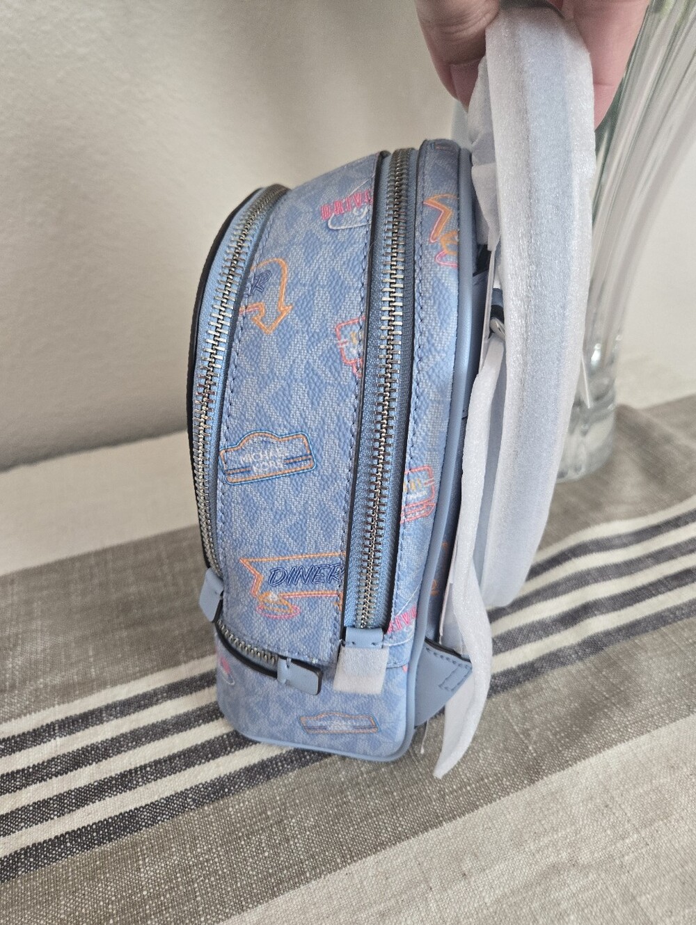 Michael Kors NWT Extra Small Rhea Printed Signature Logo Backpack - Picture 8 of 13